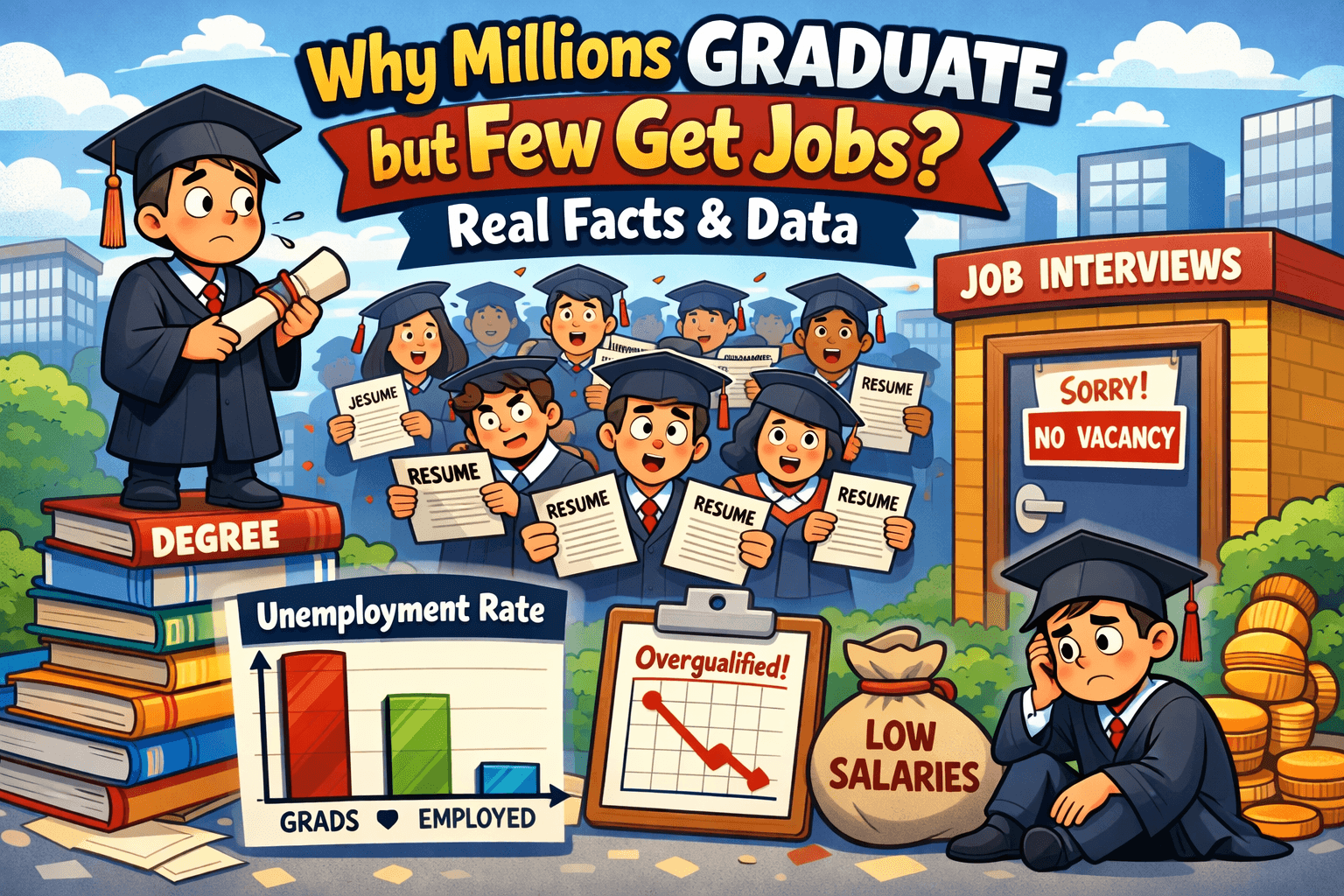 Why Millions Graduate but Few Get Jobs? Real Facts & Data