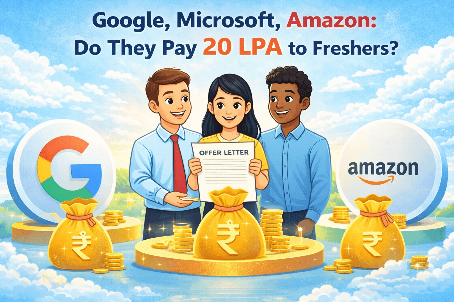 Google, Microsoft, Amazon: Do They Pay 20 LPA to Freshers?