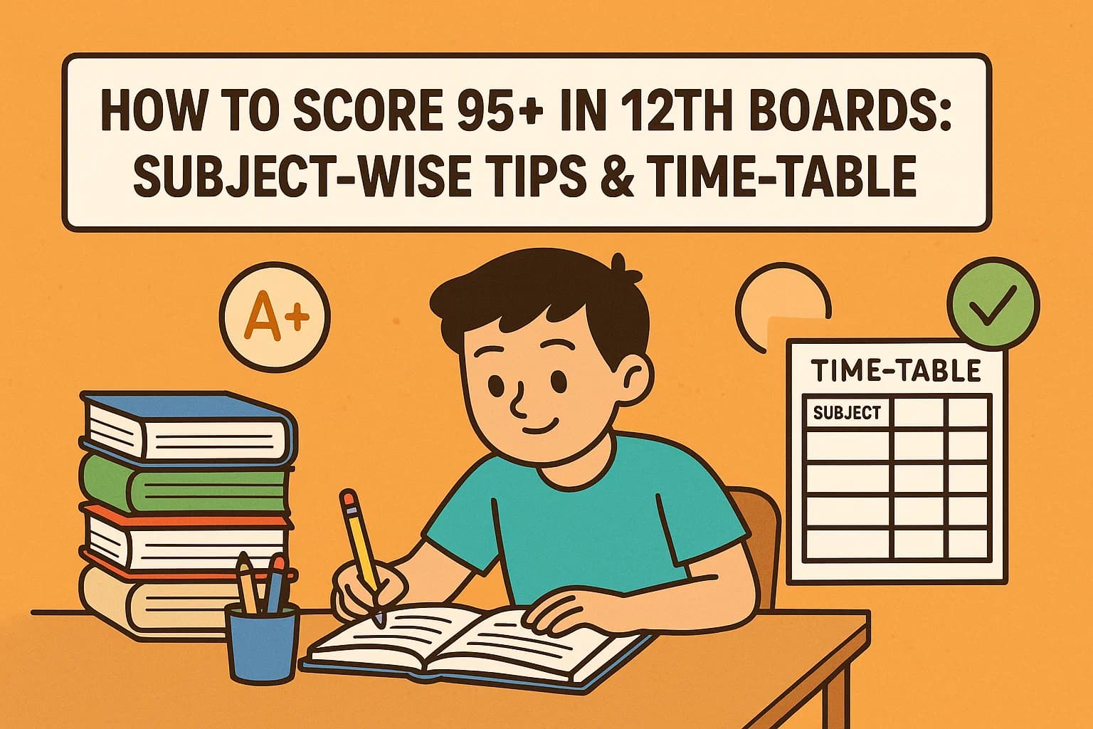 How to Score 95+ in 12th Boards: Subject-Wise Tips & Time-Table