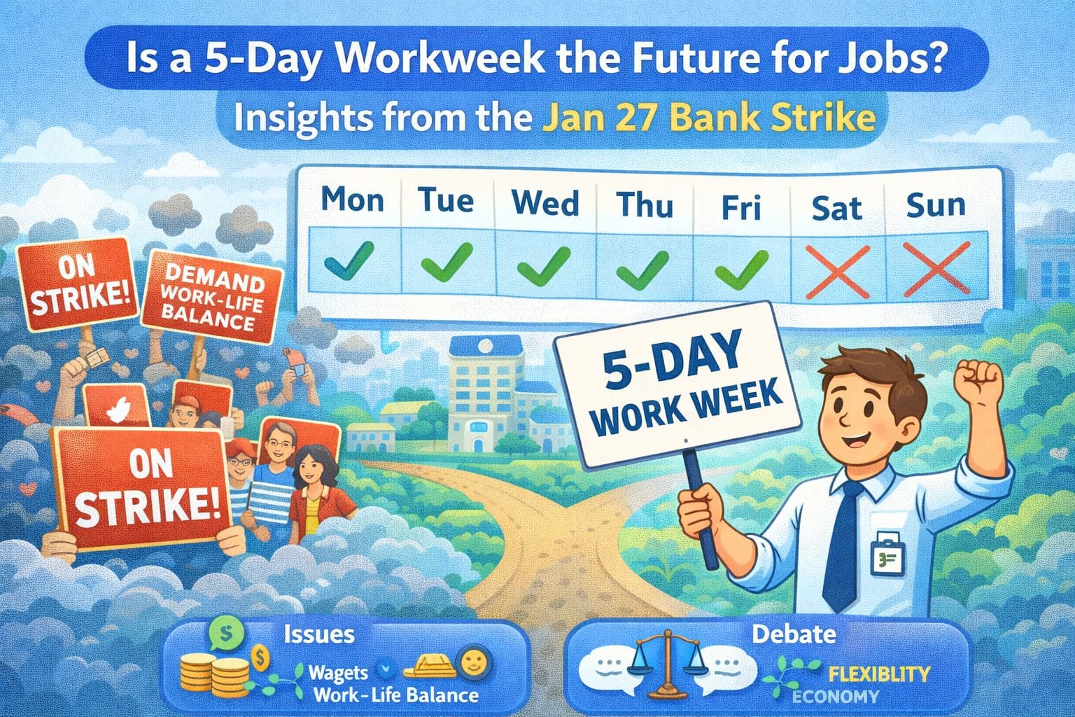 Is a 5-Day Workweek the Future for Jobs? Insights from the Jan 27 Bank Strike